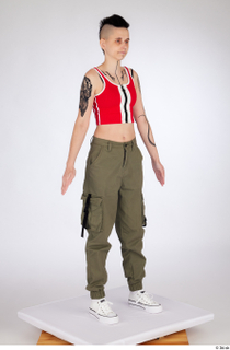 Quisha a-pose casual dressed olive green cargo pants red zipper…